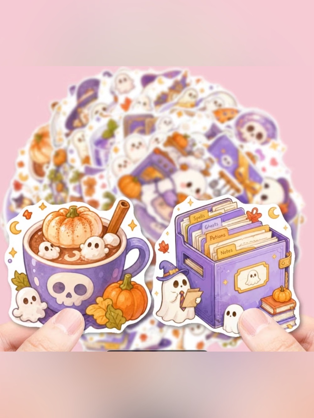Halloween Ghost Sticker Sheet - Set of 50